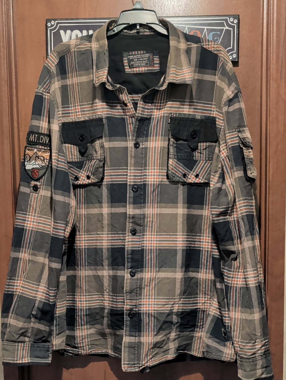 Parish Nation Men's Plaid Button-Down Shirt - Olive/Black/Tan